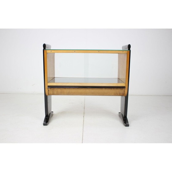 Image 1 of Bar vintage art déco en verre et bois par Jindřich Halabala, Tchécoslovaquie 1930