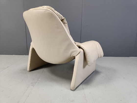 Image 1 of Chaise longue en cuir P60 vintage de Vittorio Introini pour Saporiti, 1970S