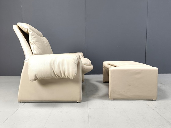 Image 1 of Chaise longue en cuir P60 vintage de Vittorio Introini pour Saporiti, 1970S