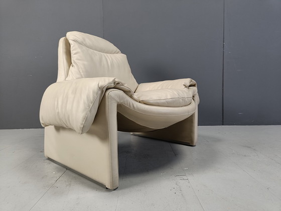 Image 1 of Chaise longue en cuir P60 vintage de Vittorio Introini pour Saporiti, 1970S