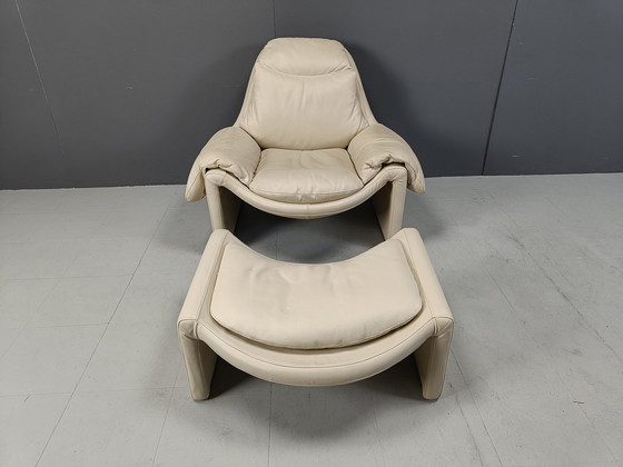 Image 1 of Chaise longue en cuir P60 vintage de Vittorio Introini pour Saporiti, 1970S