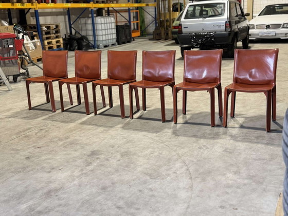 Image 1 of Cassina 6X Cab 412 Burgundy By Mario Bellini Np : 9000€.