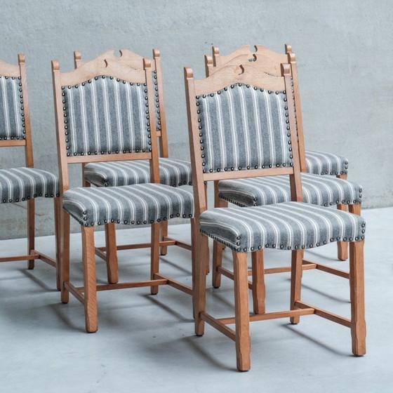 Image 1 of Ensemble de six chaises de salle à manger vintage en chêne, Danemark 1960