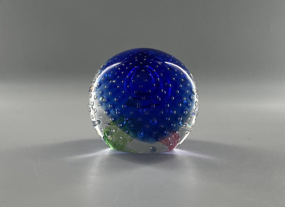 Image 1 of Edition limitée Caithness Glass Scotland "Planetarium" presse-papiers signé