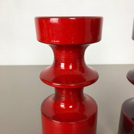 Image 1 of Paire de bougeoirs en poterie vintage par Cari Zalloni pour Steuler Allemagne 1970