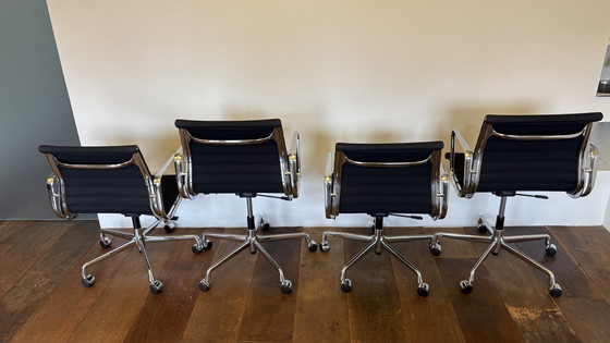 Image 1 of 4X Vitra Ea117 Chairs Chrome Black Hopsak