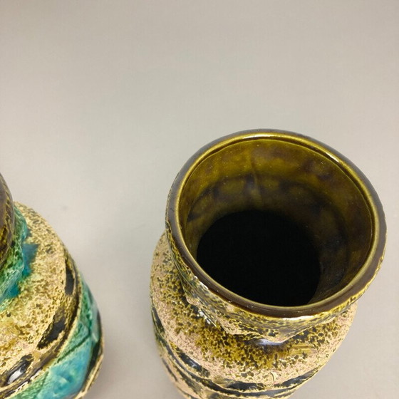 Image 1 of Paire de vases de sol en céramique multicolore de Bay Ceramics, Allemagne 1960