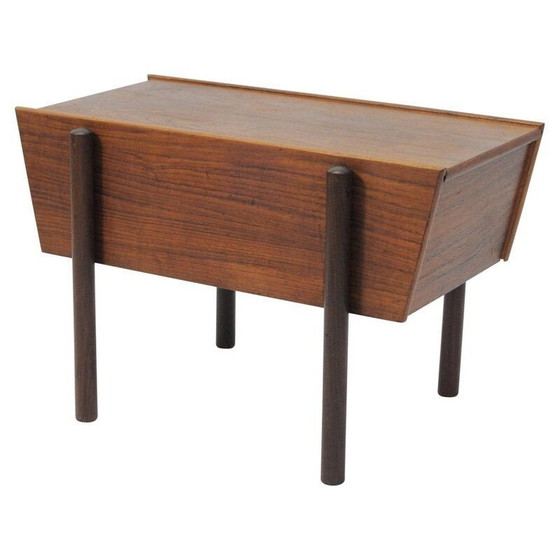 Image 1 of Table d'appoint de couture danoise en teck, 1960