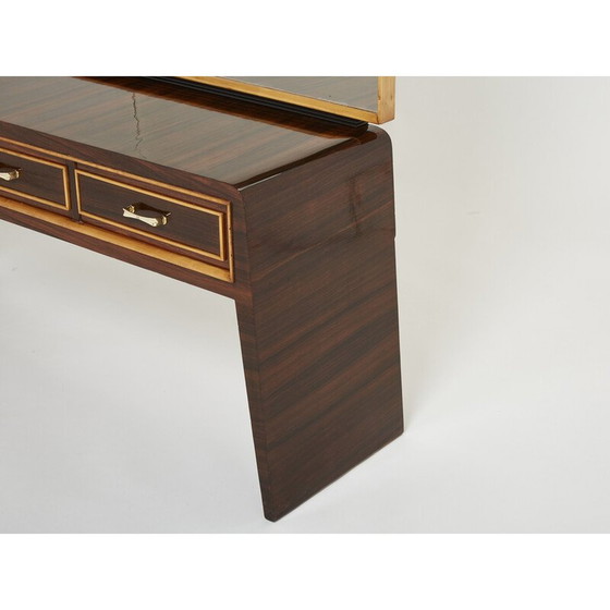 Image 1 of Table de toilette vintage en bois de rose sycomore et laiton par Paolo Buffa, 1940