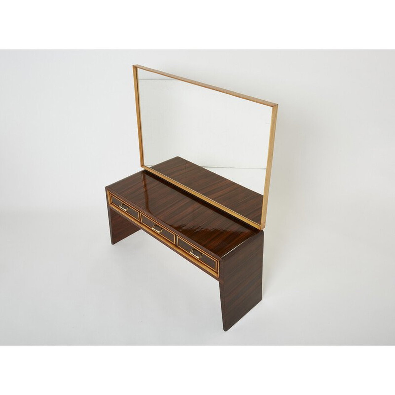 Coiffeuse Paolo Buffa – Palissandre, Sycomore, Laiton, Vers 1940, Design Italien