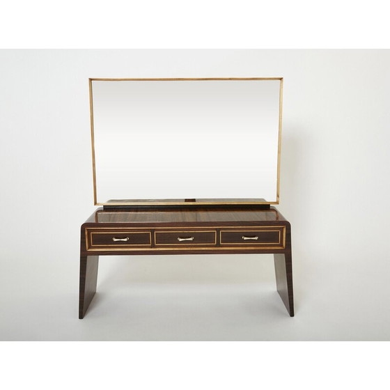 Image 1 of Table de toilette vintage en bois de rose sycomore et laiton par Paolo Buffa, 1940