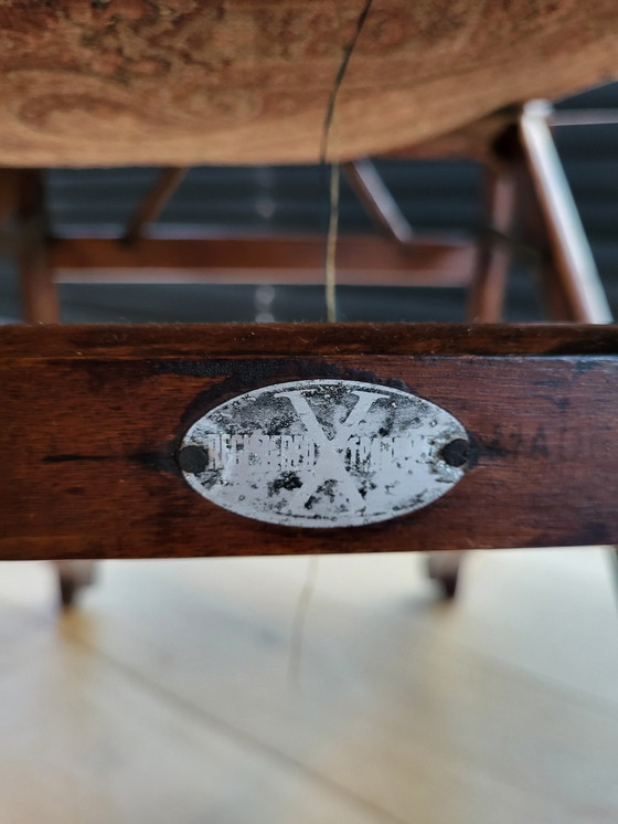 Image 1 of Chaise pliante vintage en bois avec table pliante