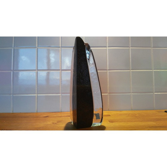 Image 1 of Vase vintage au design noir, Tchécoslovaquie 1970