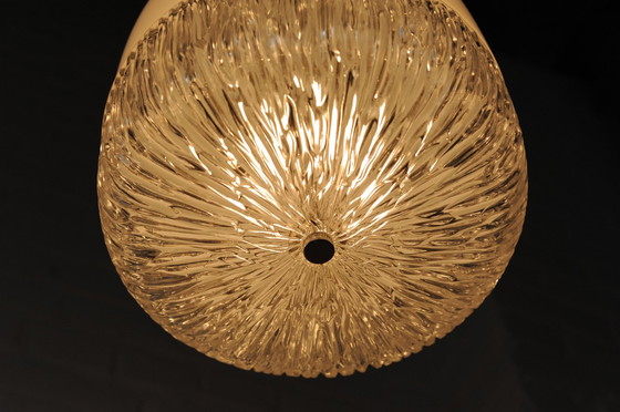 Image 1 of Peill & Putzler - Lampe à suspension Nizza, plafonnier en verre opale et cristal avec relief