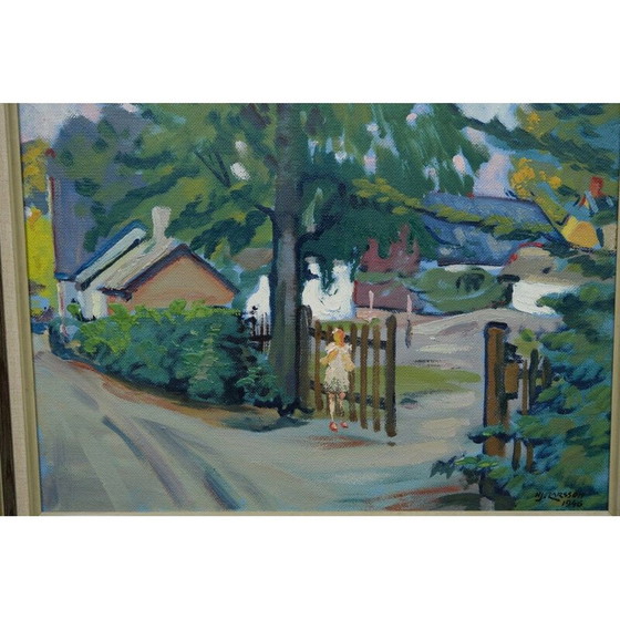 Image 1 of Peinture ancienne de Hjamar Larsson, Suède 1946