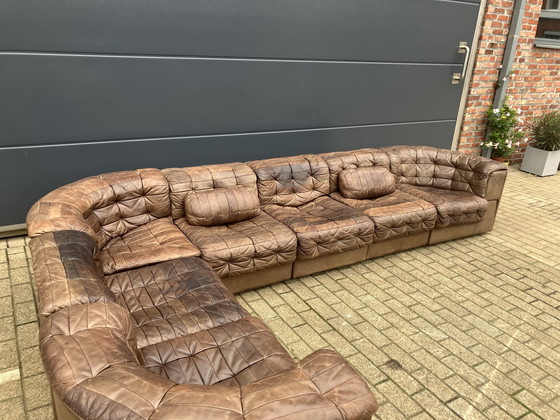 Image 1 of Beautiful De Sede Ds11, 7-Piece Set In Brown Patchwork Incl 2 Back Cushions