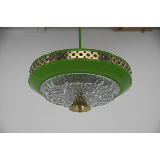 Lampe suspendue vintage en métal par Ludib Bratislava, Tchécoslovaquie 1960