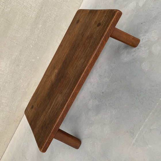 Image 1 of Table basse vintage en chêne brutaliste, Belgique 1970