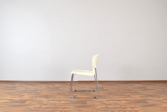 Image 1 of Sm400K Chaise balançoire blanche par Gerd Lange pour Drabert, ensemble de 4, 1980S