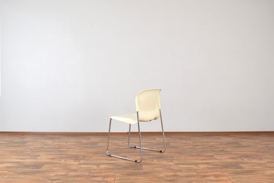 Image 1 of Sm400K Chaise balançoire blanche par Gerd Lange pour Drabert, ensemble de 4, 1980S