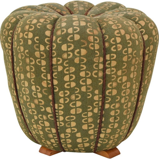 Tabouret Vinatge en tissu et bois de Jindrich Halabala, 1950