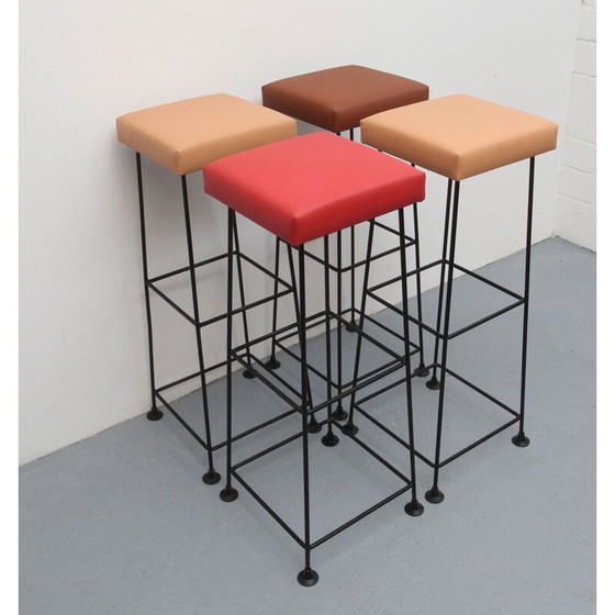 Image 1 of Ensemble de 4 tabourets de bar vintage par Wire 1960