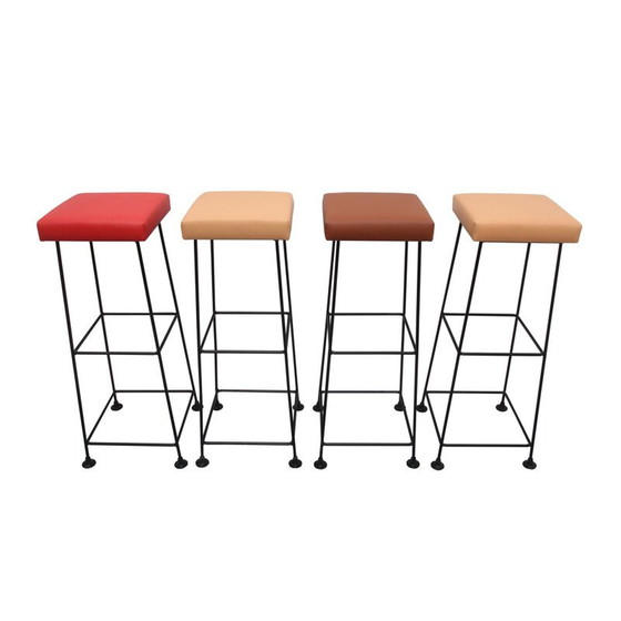 Image 1 of Ensemble de 4 tabourets de bar vintage par Wire 1960