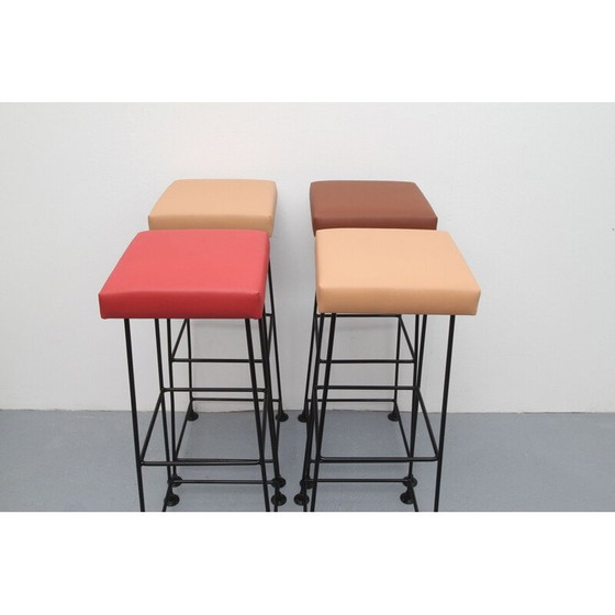 Image 1 of Ensemble de 4 tabourets de bar vintage par Wire 1960