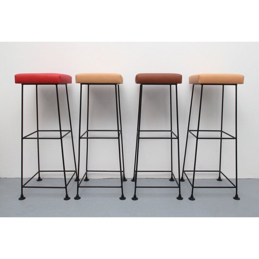 Ensemble de 4 tabourets de bar vintage par Wire 1960