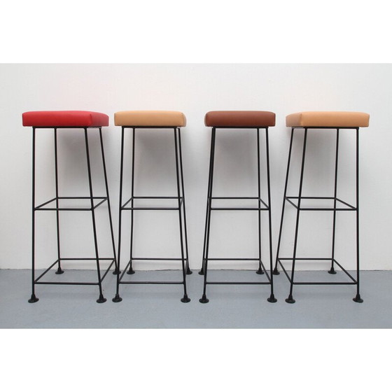 Image 1 of Ensemble de 4 tabourets de bar vintage par Wire 1960