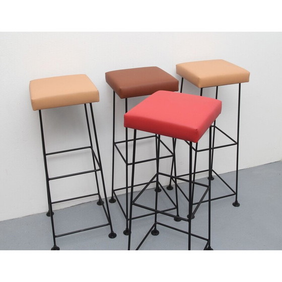 Image 1 of Ensemble de 4 tabourets de bar vintage par Wire 1960