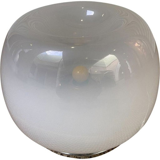 Lampe vintage Mazzega en verre et aluminium, 1970