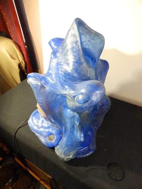 Image 1 of Remo Pintus - Sculpture Luminaire Moderniste en Résine - Vintage