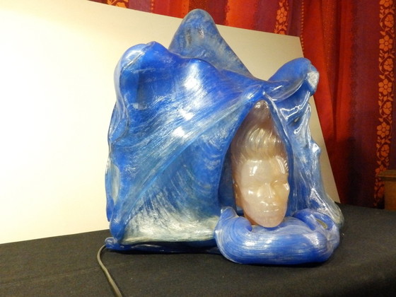 Image 1 of Remo Pintus - Sculpture Luminaire Moderniste en Résine - Vintage