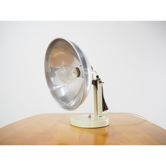 Image 1 of Lampe à main industrielle vintage en chrome et bois, Tchécoslovaquie 1960