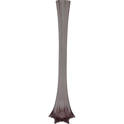 Vase vintage en verre tchèque par Glasswork Novy Bor, années 1950