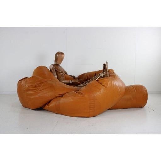 Coussin de siège vintage en cuir de serpent par Hans Roebers pour Zwaan Holland