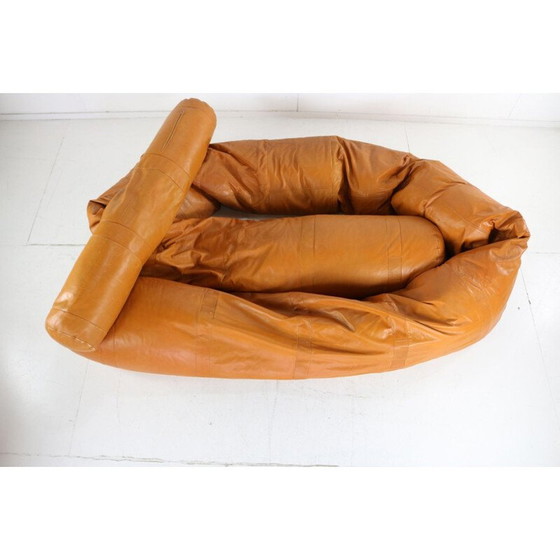 Image 1 of Coussin de siège vintage en cuir de serpent par Hans Roebers pour Zwaan Holland