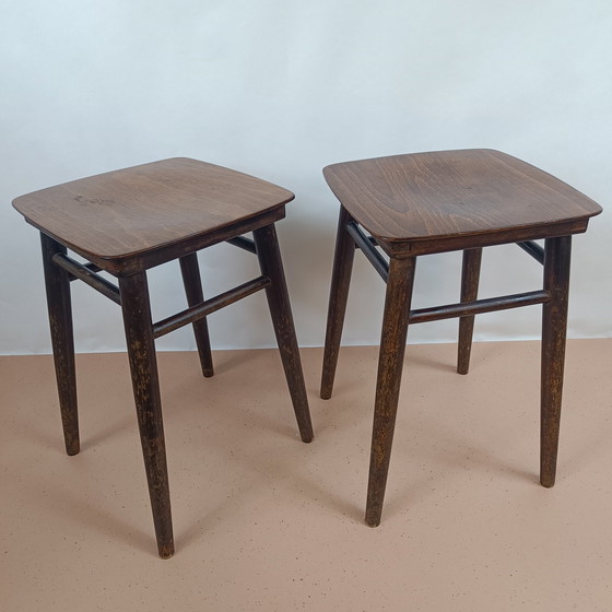 Image 1 of Tabourets en bois vintage