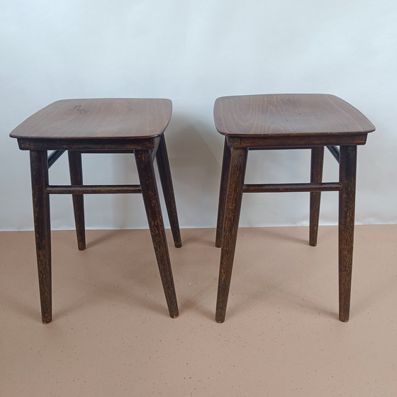Image 1 of Tabourets en bois vintage