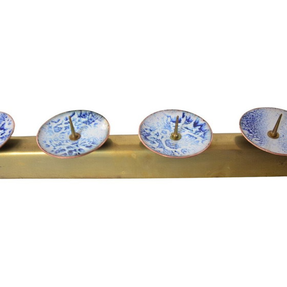 Image 1 of Bougeoir vintage en laiton émaillé pour Expertic, Allemagne 1950