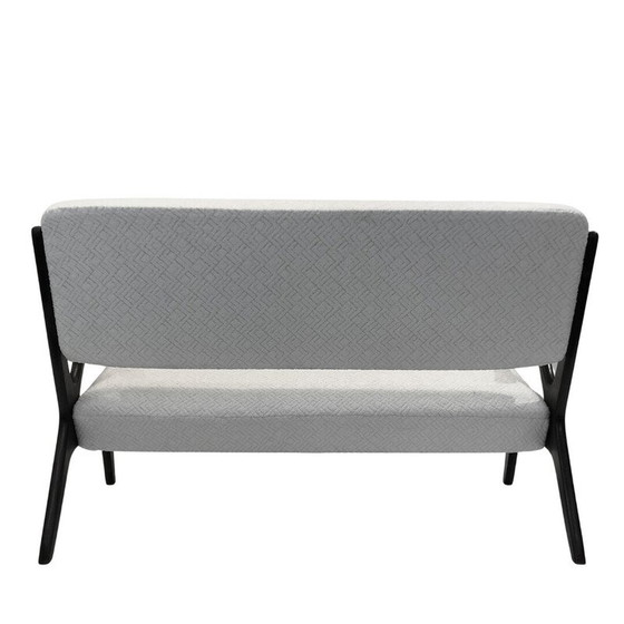 Image 1 of Canapé vintage en bois avec tissu Dedar, années 1950