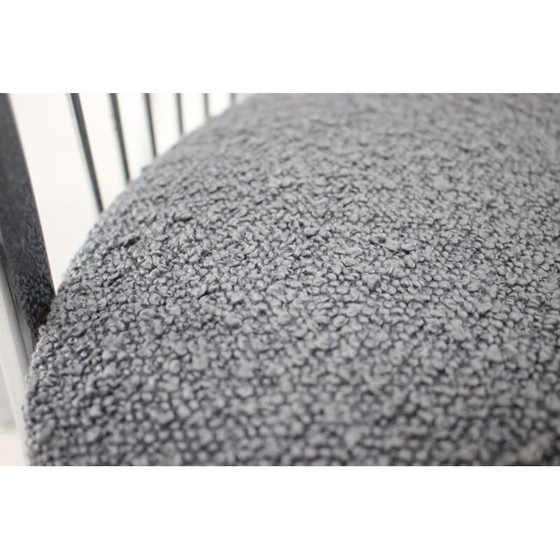 Image 1 of Ensemble de 6 chaises de salle à manger italiennes en tissu bouclé, 1970