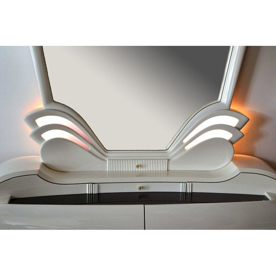 Image 1 of Coiffeuse lumineuse vintage avec miroir de Fonte del Mobile 1970