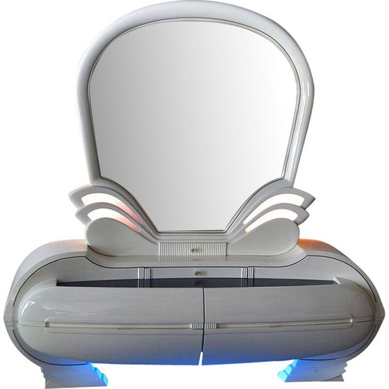 Image 1 of Coiffeuse lumineuse vintage avec miroir de Fonte del Mobile 1970