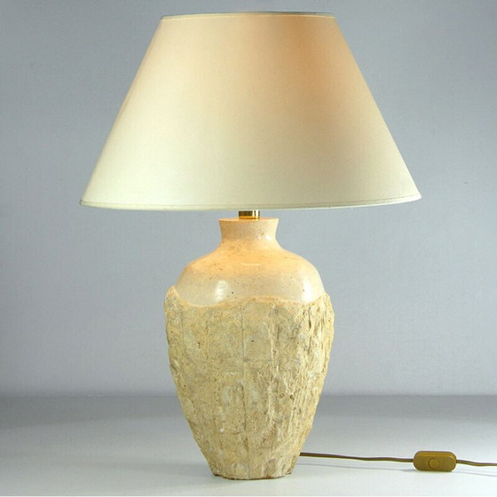 Image 1 of Lampe de table vintage en travertin, 1980