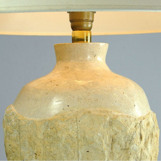Image 1 of Lampe de table vintage en travertin, 1980