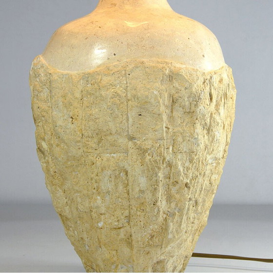Image 1 of Lampe de table vintage en travertin, 1980