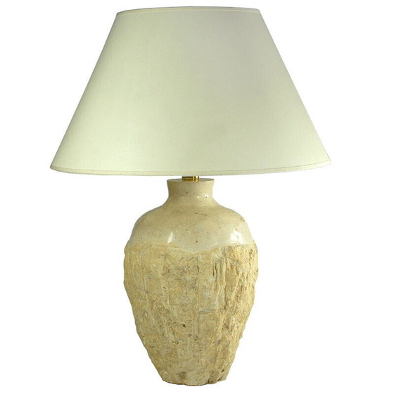 Image 1 of Lampe de table vintage en travertin, 1980
