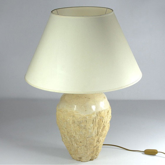 Image 1 of Lampe de table vintage en travertin, 1980